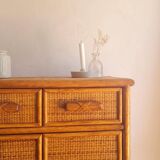 vintage rattan buffet