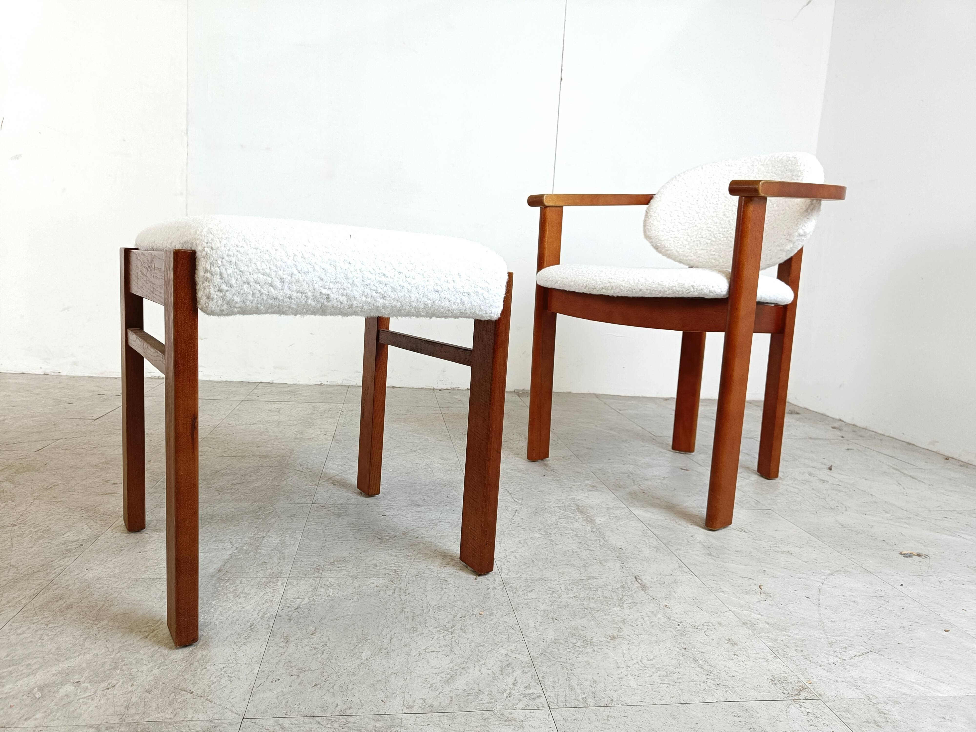 Vintage armchair with footstool, 1960s