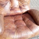 full leather sofa IPE spa Italian design 70s