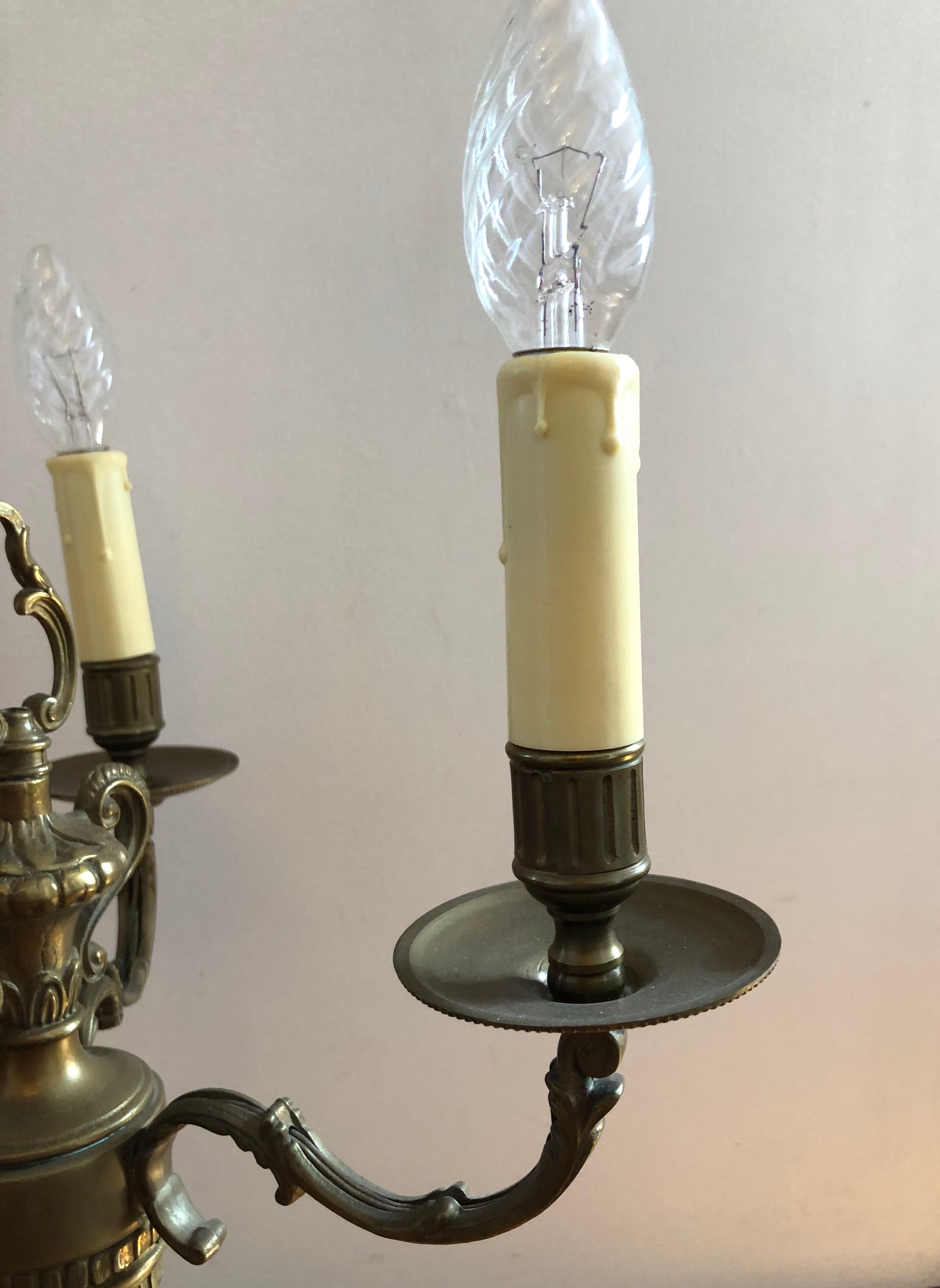 Pair of girandoles with 3 arms of light