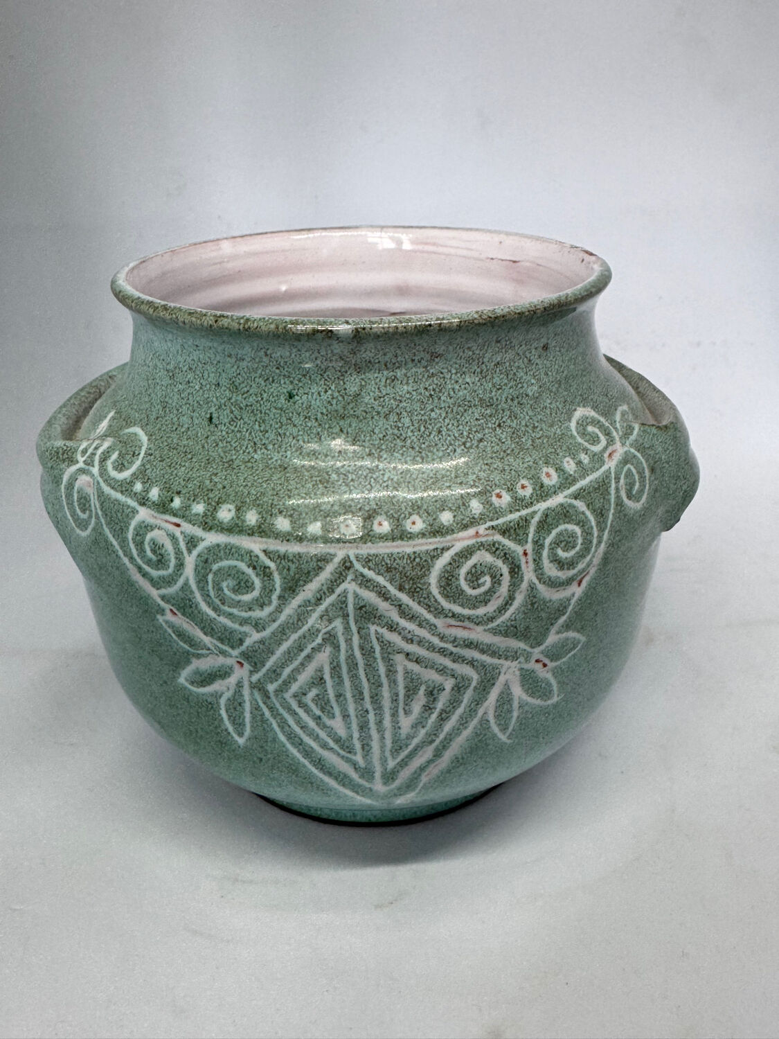 Green ceramic pot Le Frasnois