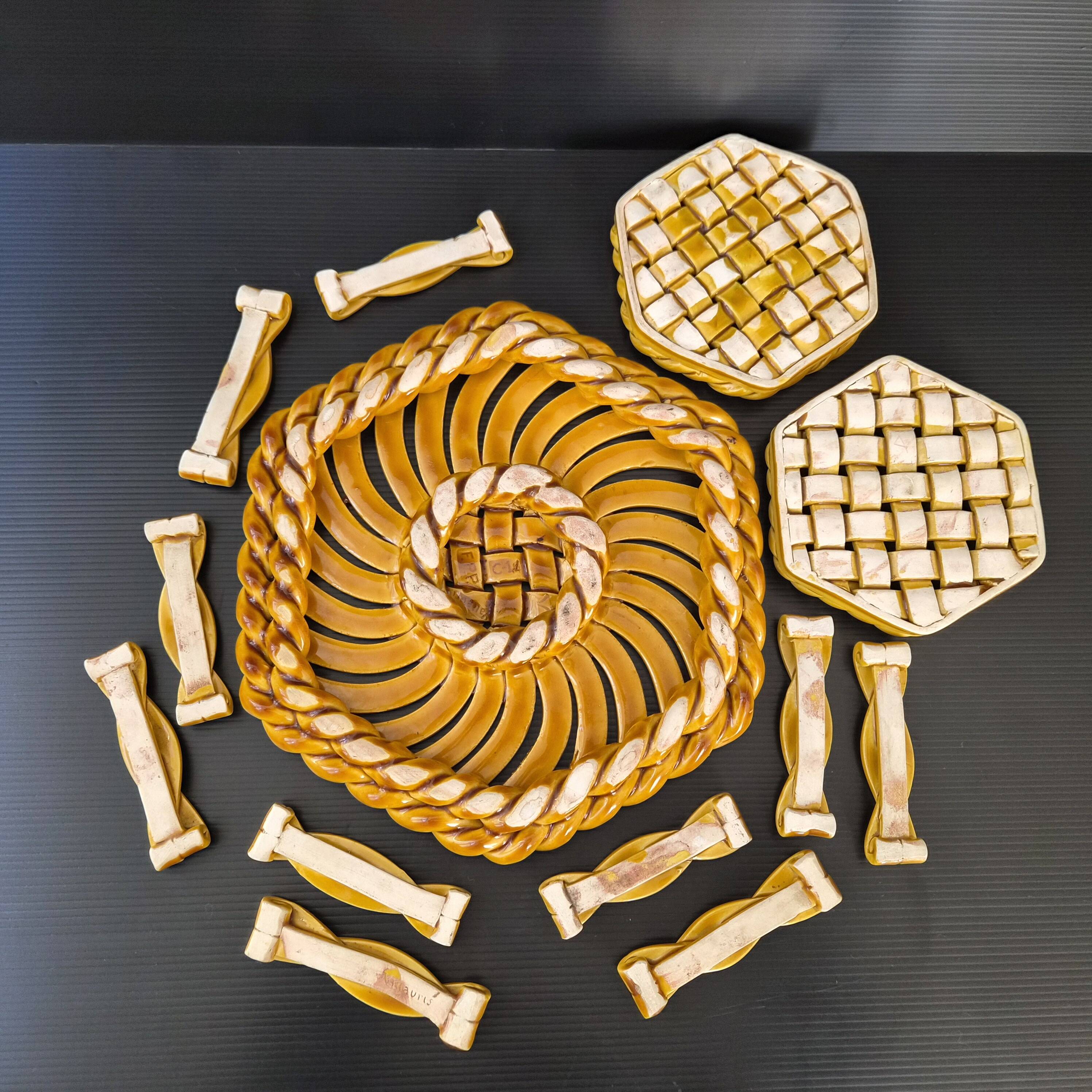 Vallauris trivets, knife holders and bottle coasters