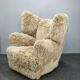 1930s Art Deco Wingback Armchair in Honey Skandilock Sheepskin