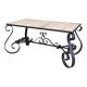 Coffee table in marble and wrought iron, Mediterranean spirit.