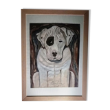 Painting portrait dog