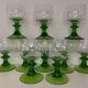 White wine glasses of Alsace ROEMER in crystal green foot