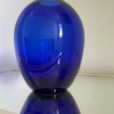 Vase verre soufflé cobalt Art Déco