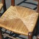 Set of 4 wooden and straw chairs, wooden chair, straw chair, countryside, chalet