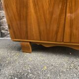 1950s French Art Deco Design Walnut Bookcase