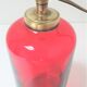 Red glass lamp and vintage brass