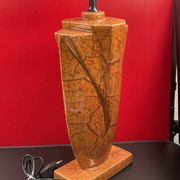 Art Deco Style Ceramic Lamp Base Faux Coral Marble 45 cm socket height