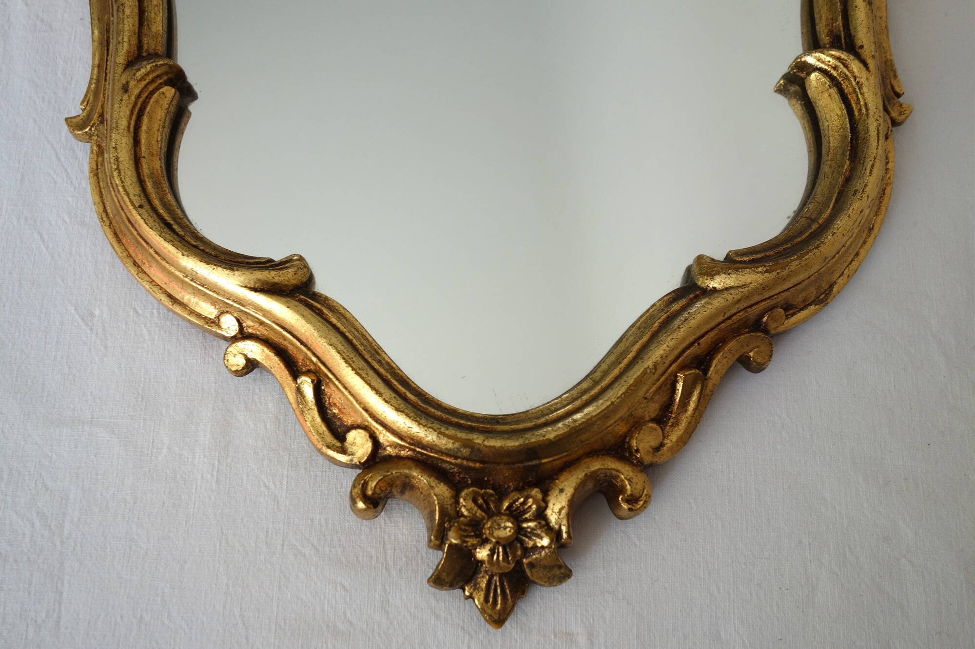 Baroque style gold resin mirror, 50s-60s