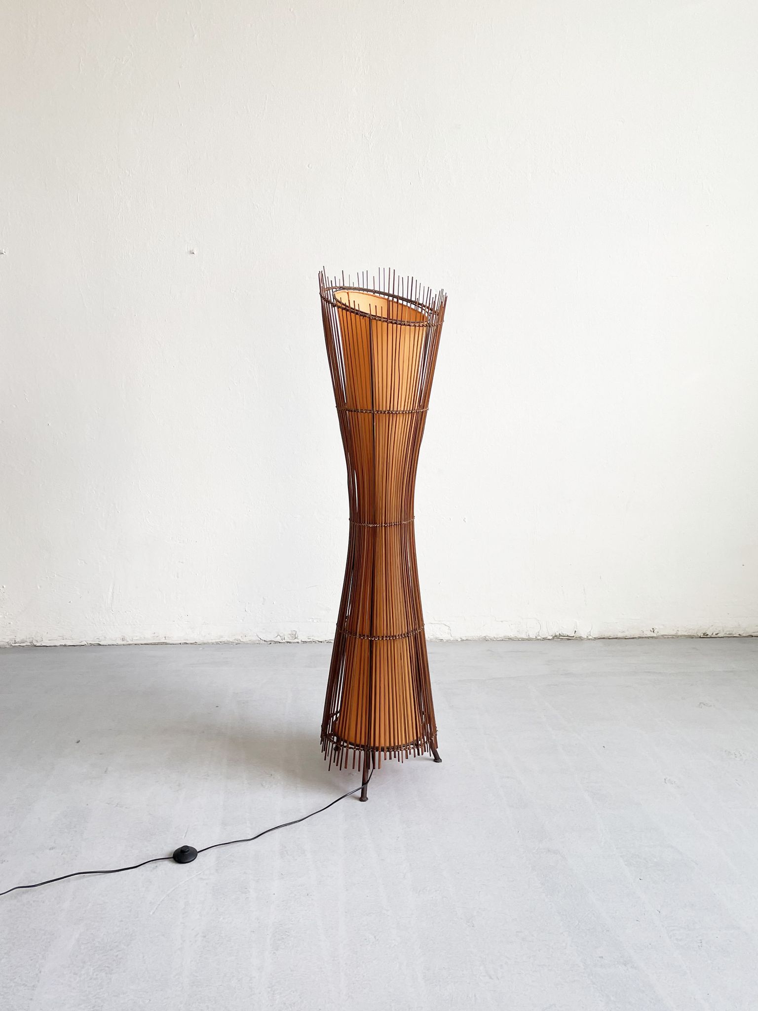 Vintage French 1980's Sculptural Floor Lamp Kobe; Japandi Organic Form