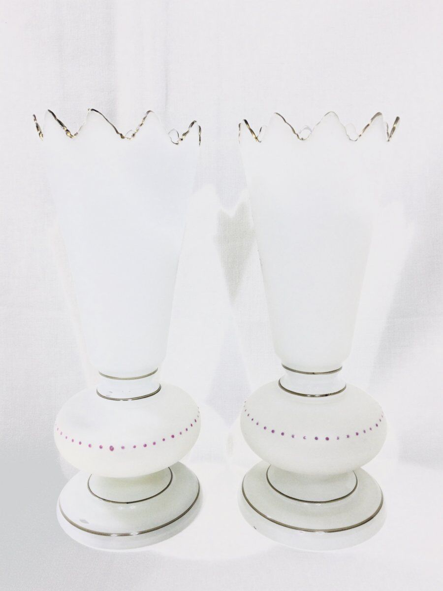 Pair of Vases In Opaline Napoleon III