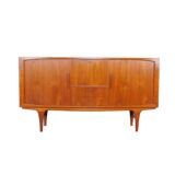 Danish Highboard with Tambour Doors, 1960s