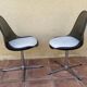 Pair of plexiglass shell and chrome steel chairs 1970.