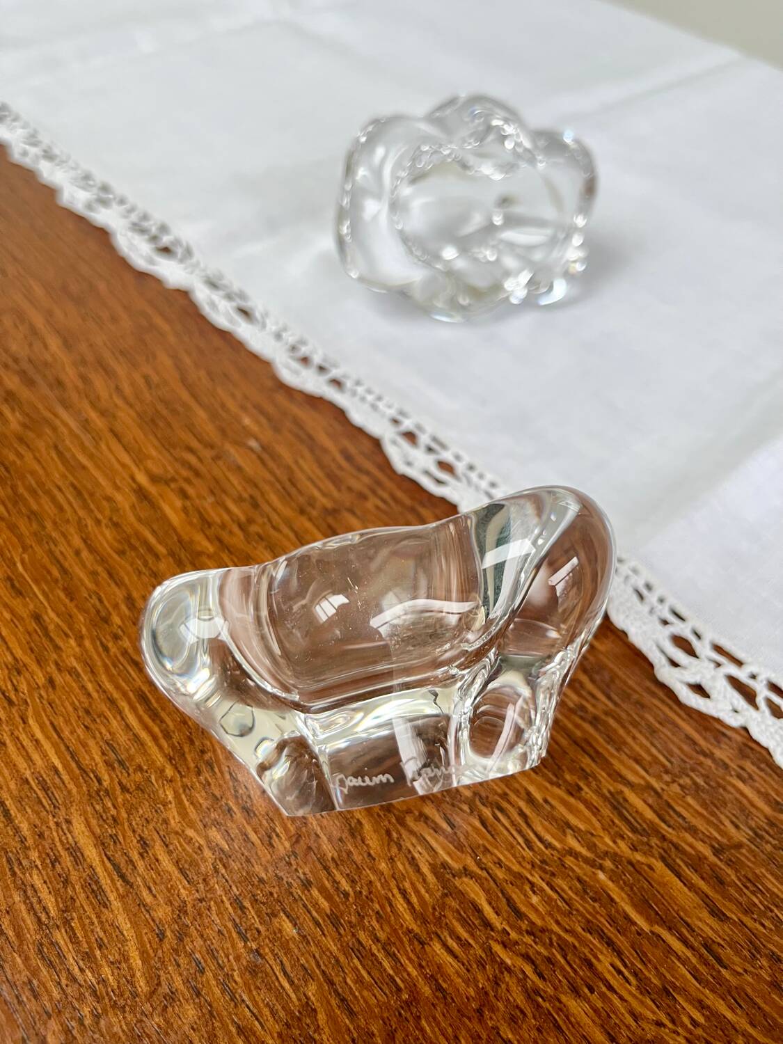 Pair of crystal salt cellars — Daum France