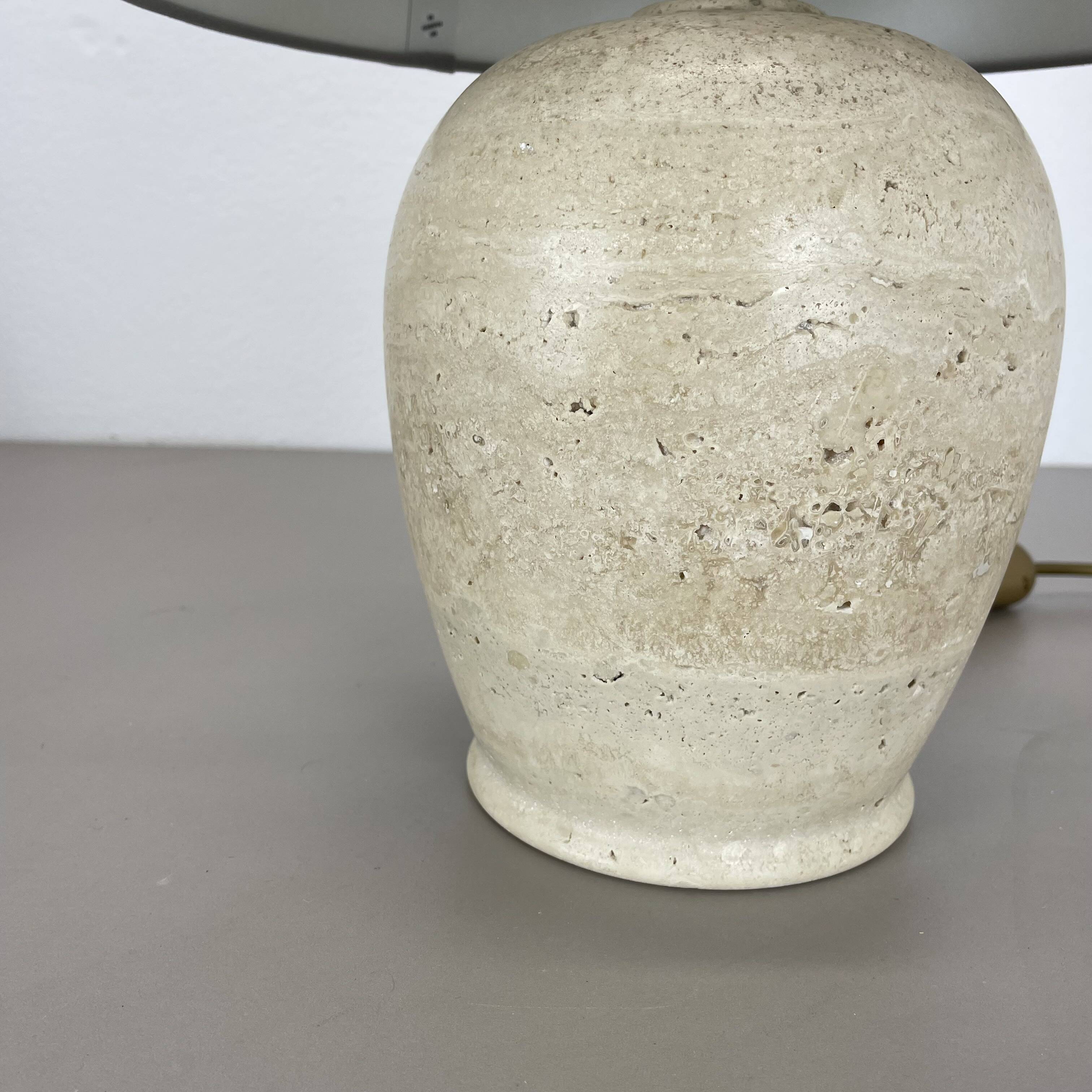 Large Travertine Marble Fratelli Mannelli Style Table Light Base, Italy, 1970s