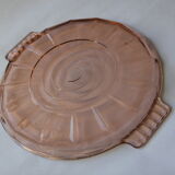 Plat rond en verre rose
