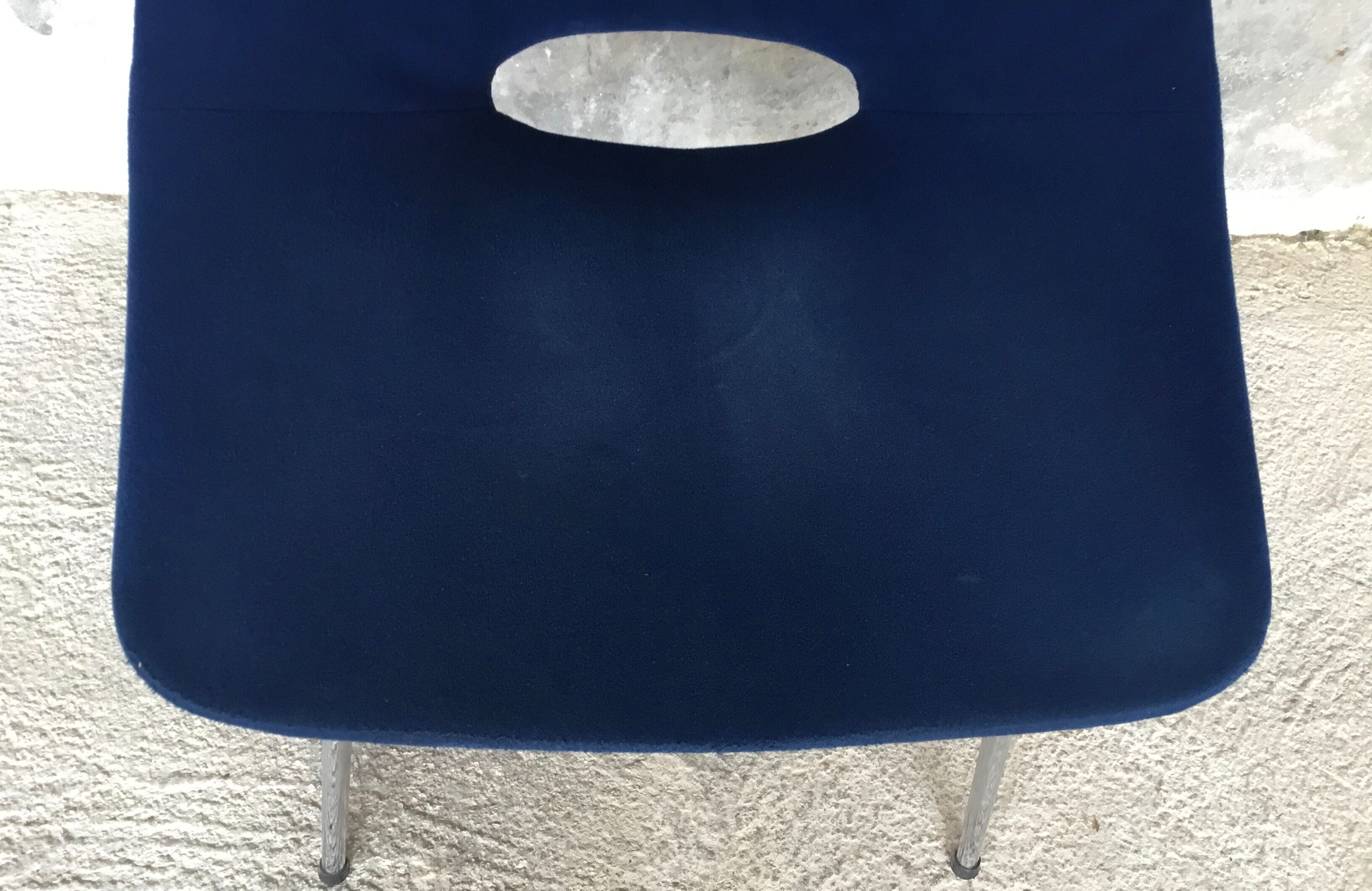 Barrel chair by Pierre Guariche - stainless steel base
