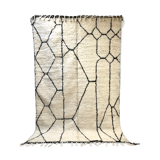 Moroccan Berber carpet Beni Ouarain with black graphic patterns 3,09x1.99m