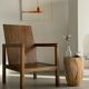 Fauteuil en bois naturel (teck) design minimaliste