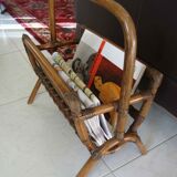 Reviews holder in rattan 70s