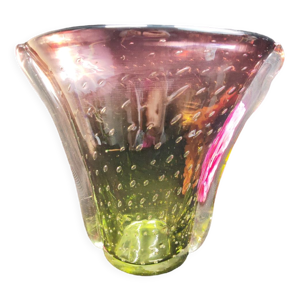 Vase en verre soufflé bulles
