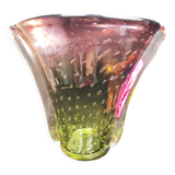 Vintage blown glass vase bubbles