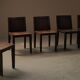 Set of 6 handcrafted oak chairs, France, circa 1970.
