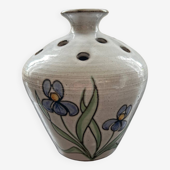 Vase with flowers and iris decor