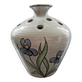 Vase pique fleurs décor iris