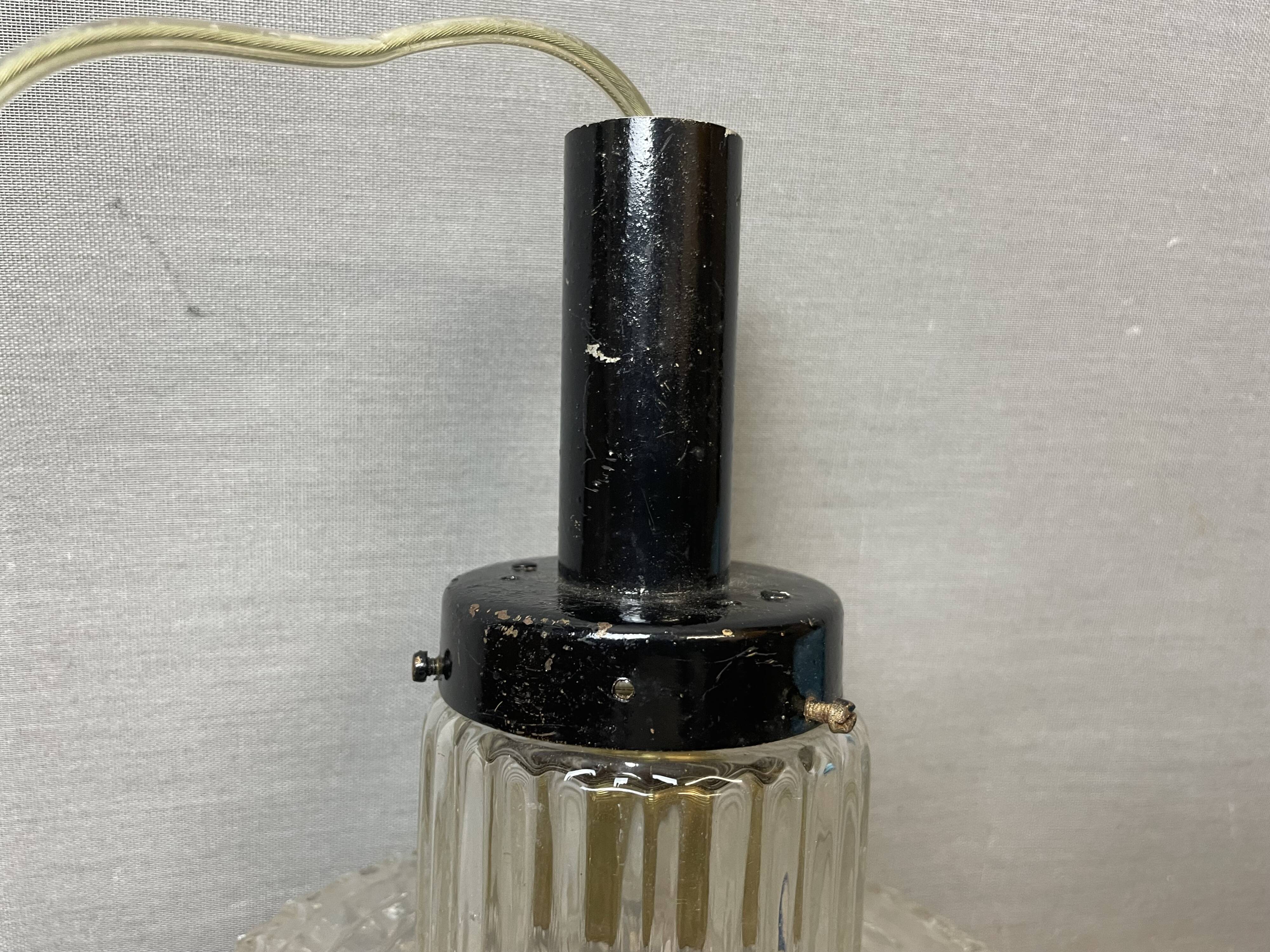 Mid Century small hobnail glass hanging ceiling lamp