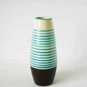 Ceramic vase, blue and brown, Keralit, Czechoslovakia, 1960