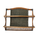 Vintage rattan wall shelf