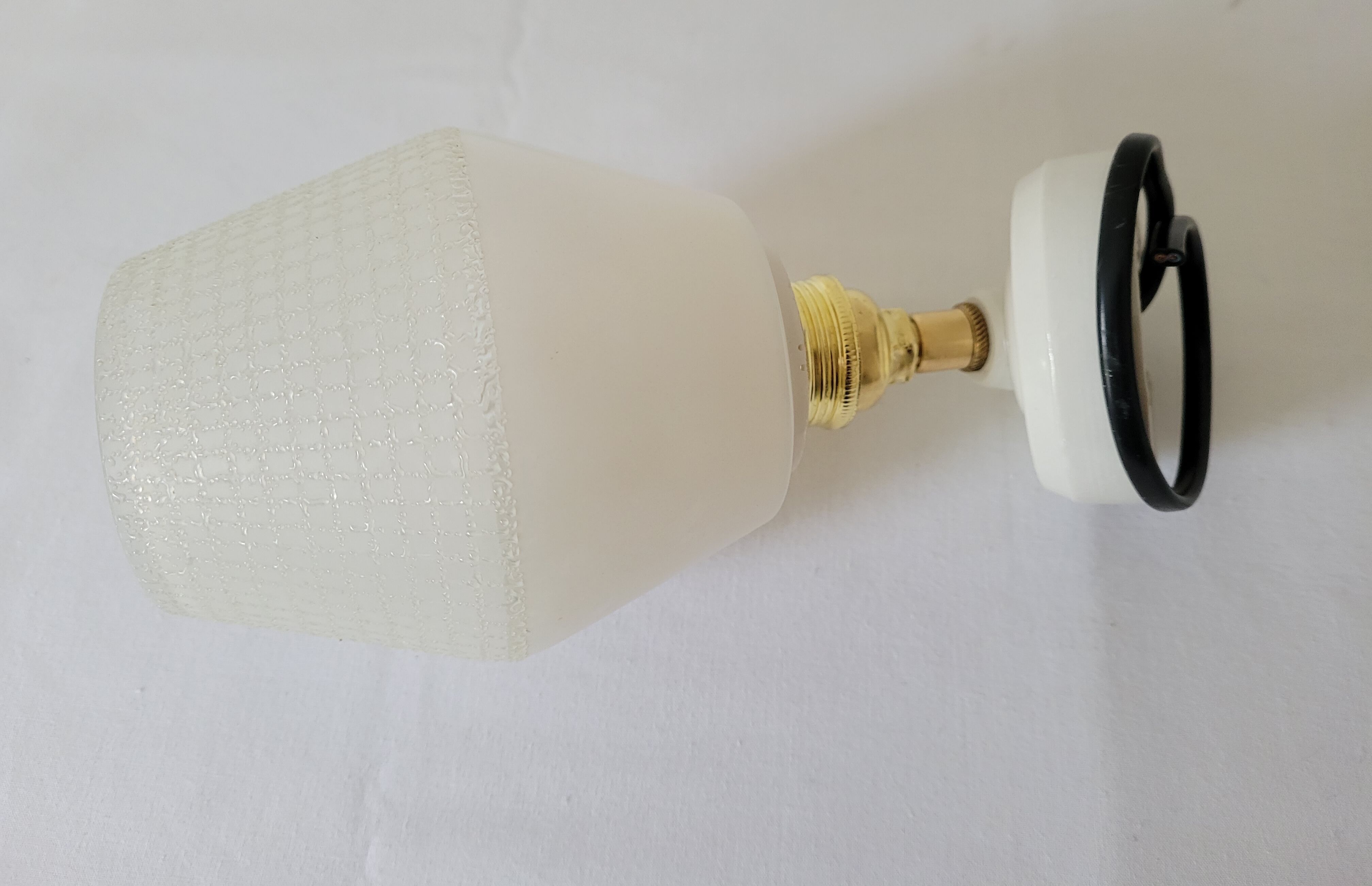 Porcelain and glass wall lamp