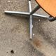 Set of 3 Embru school chairs, Switzerland, 1960s — brown plywood and steel frame.