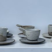 Service de petite vaisselle modulable en céramique indonésienne (6 éléments + coupelles)