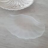 Deschamps Freres butter dish with silver-plated metal shell and V-shaped bowl