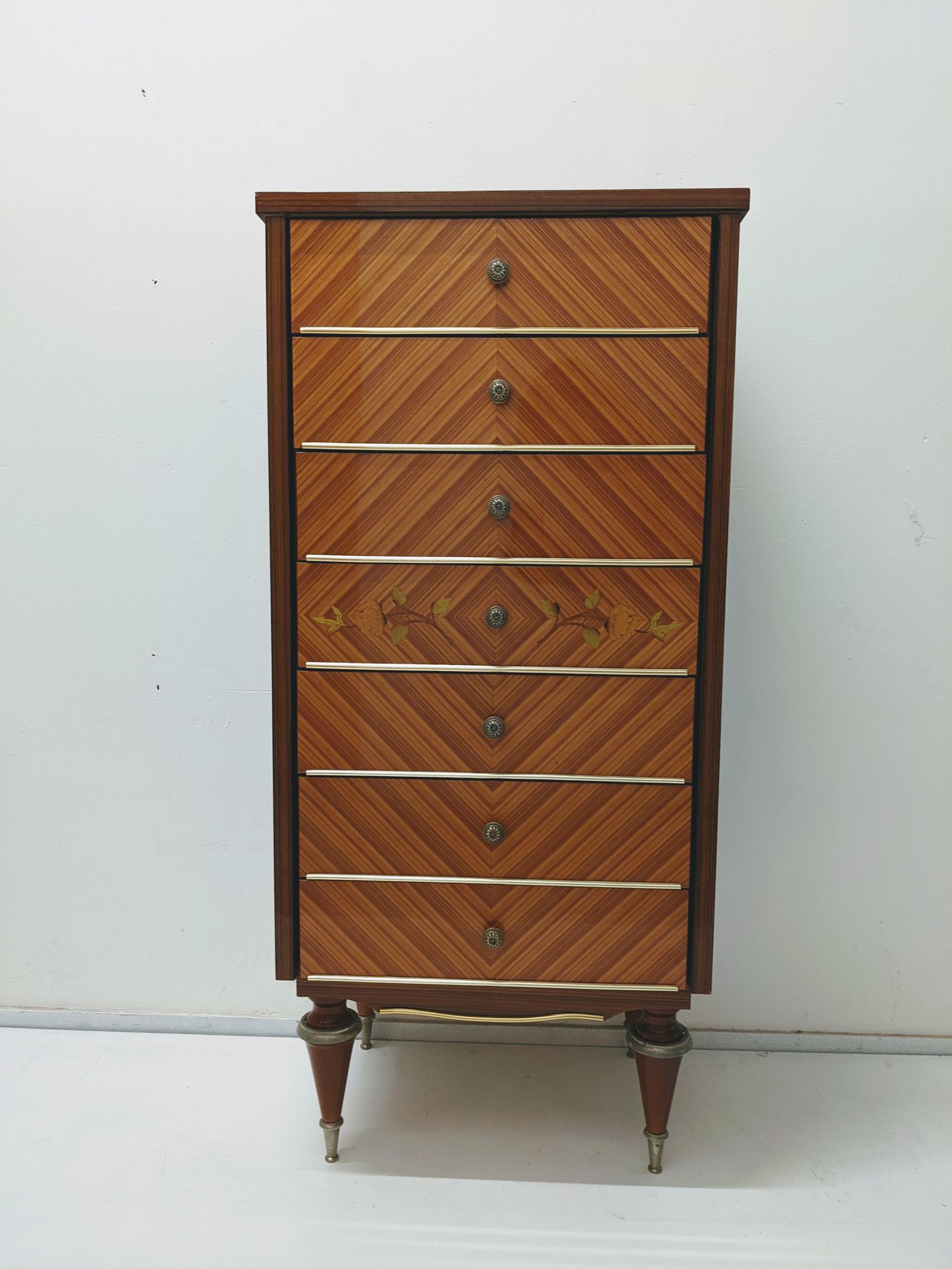 Vintage semainier in lacquered wood / dresser rag picker furniture storage