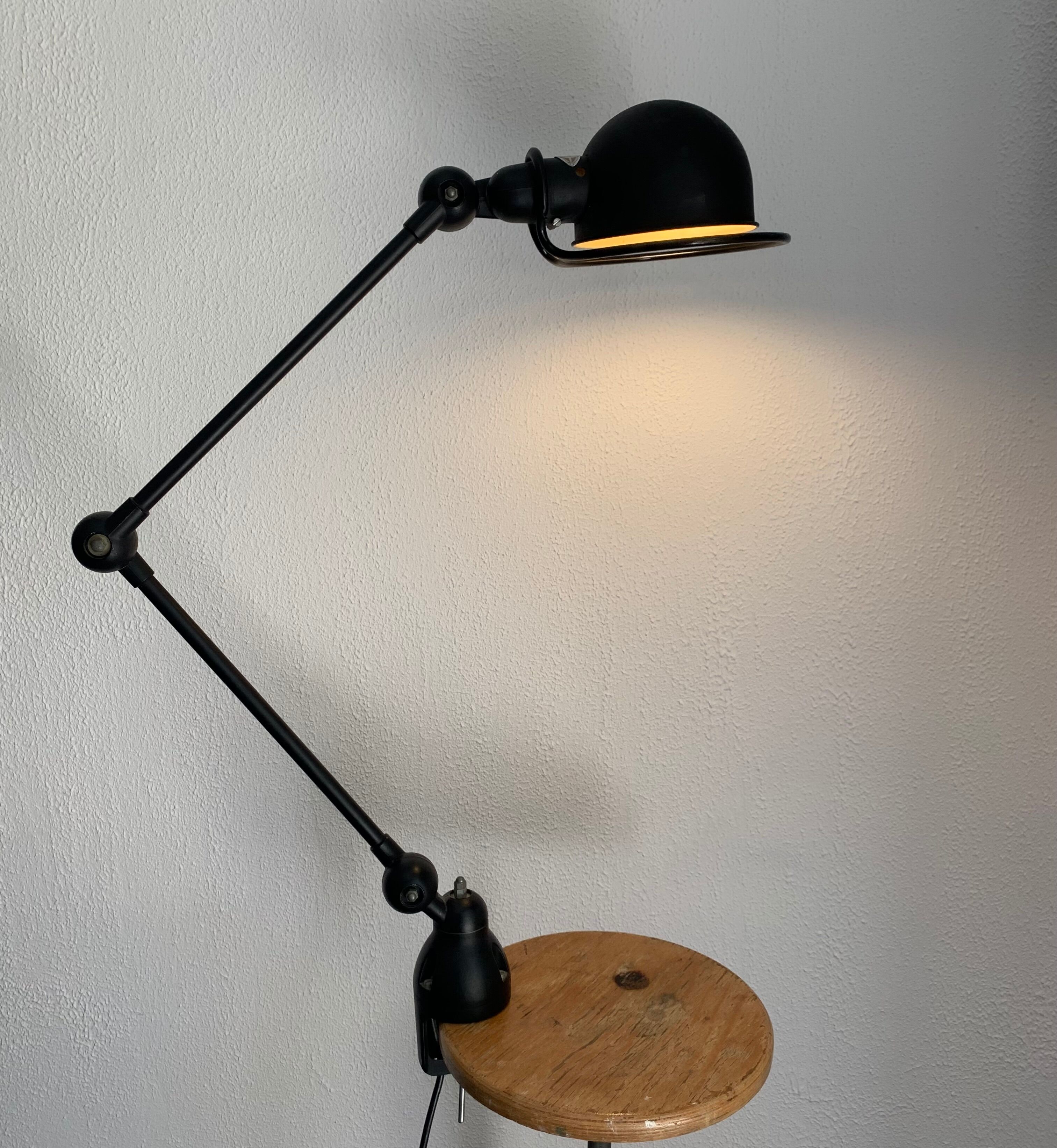 Vintage lamp 1960 Jielde 2 arm black matte original - 100 cm