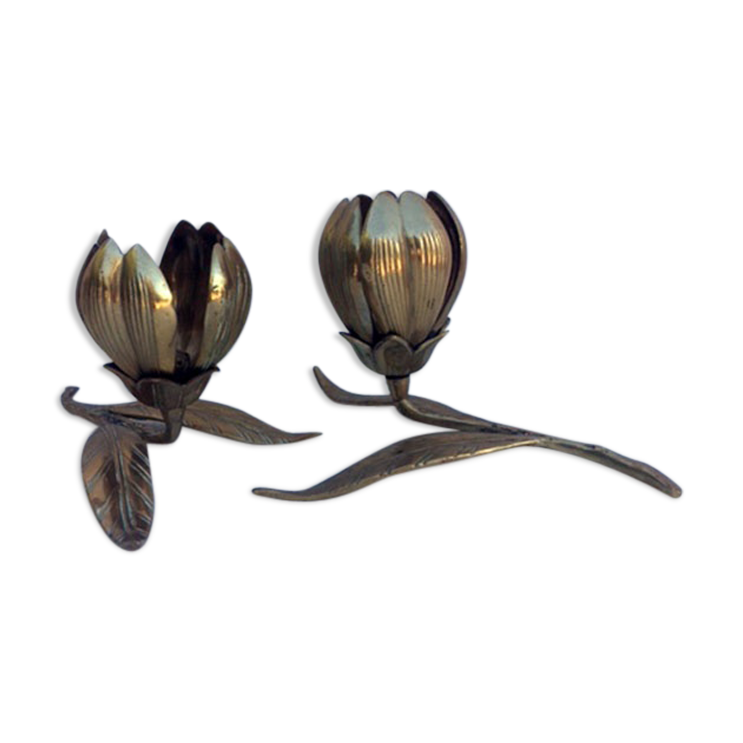 Lot de 2 fleurs laiton