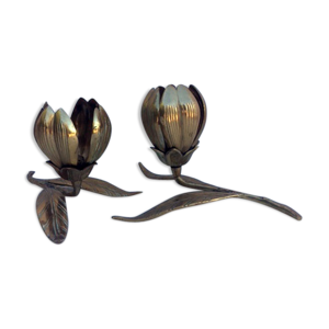 lot de 2 fleurs laiton