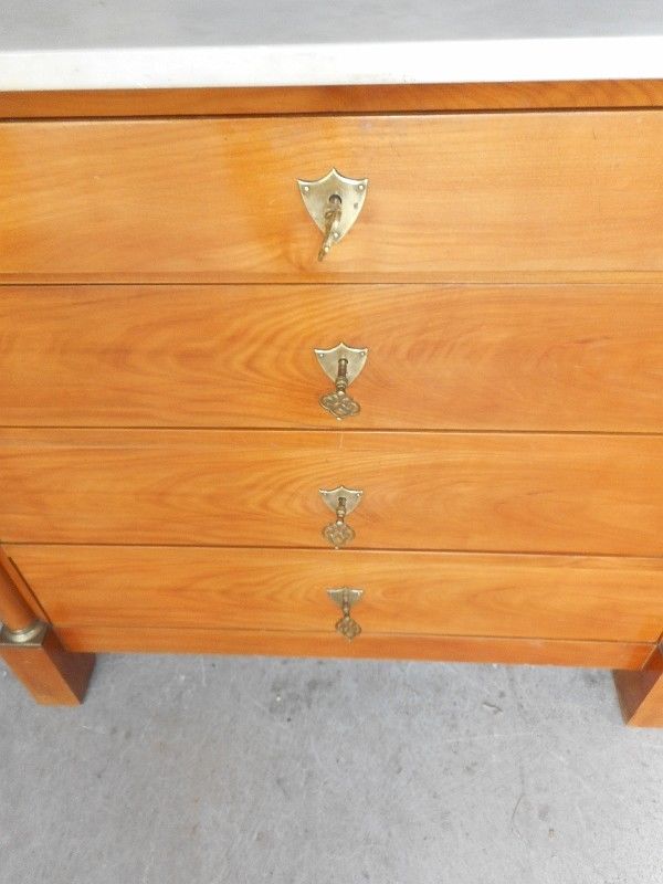 Empire dresser in cherry and white marble
