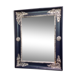 small antique silver patinated mirror