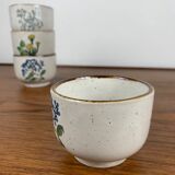 Set of 4 "herbarium" tea cups, 1960/70, ceramic