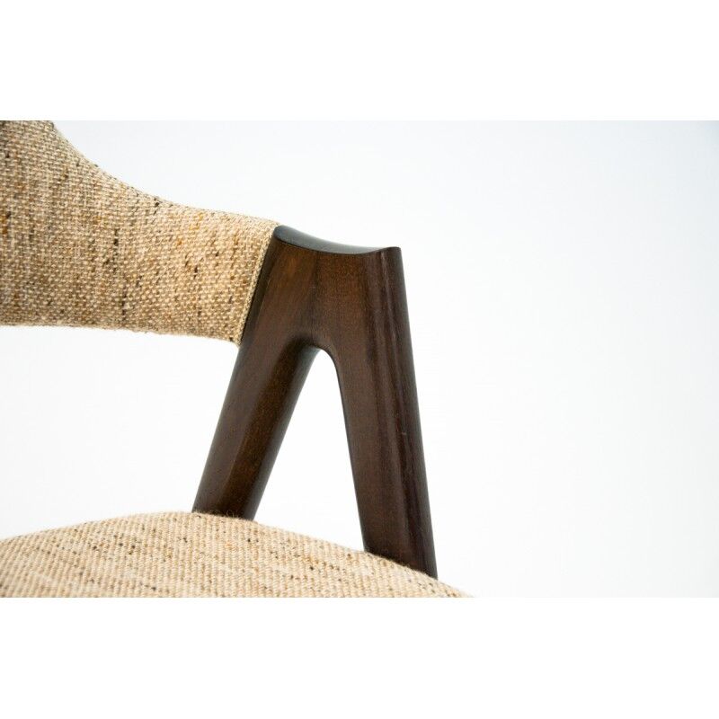 Four beige chairs, model compass, designed by K. Kristiansen, Denmark, 1960