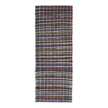 Tapis coureur kilim en laine et coton turc vintage noué à la main 83x220