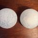 Paire applique plafonnier demi boule en verre de Clichy