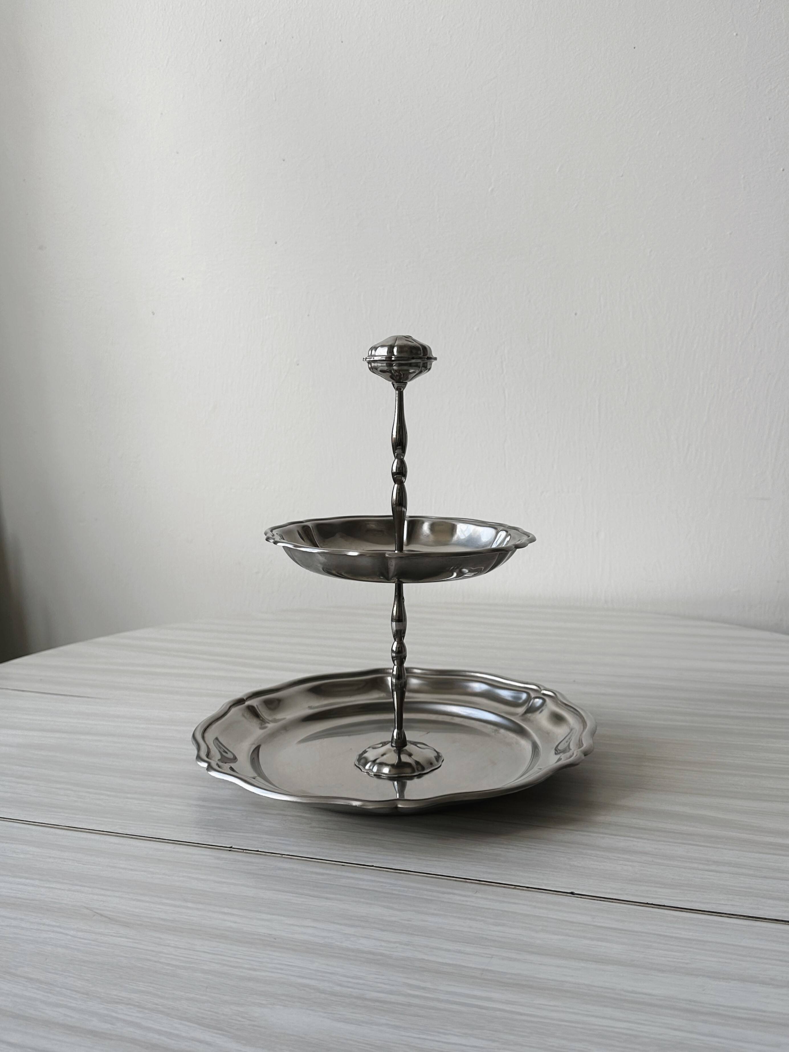 Servant display with two trays in stainless steel Jean Couzon